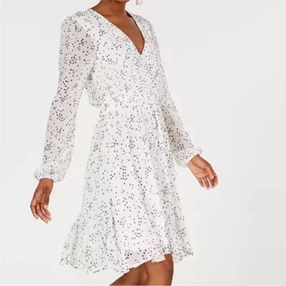 TRIXXI black and white lined stretchy long sleeve stunning dress xs